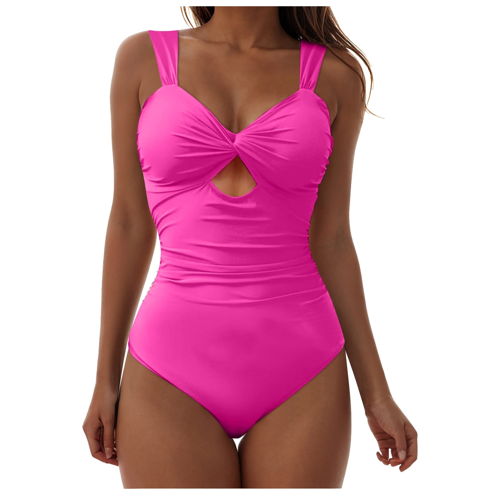 Women's One Piece Swimsuit Sports Adjustable Strap Bathing Suit Color Block Ribbed High Cut Swimsuits