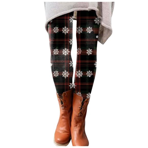 Gibobby Women's Printed Yoga Leggings - High Waisted, Workout, Gym,Sports, Soft(L,Wine)