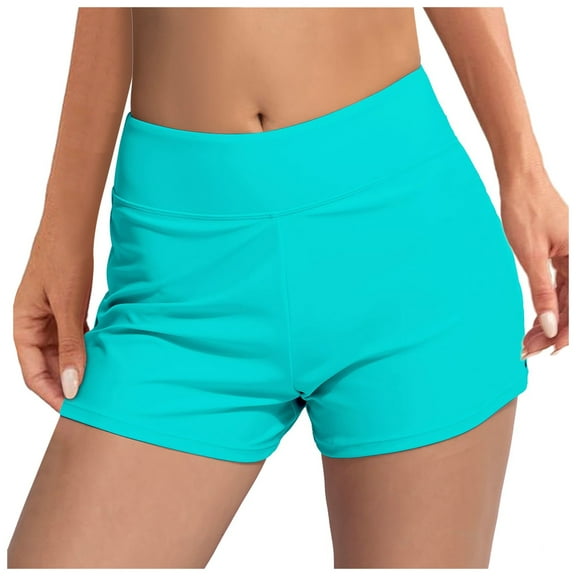 Gibobby Women's Swim Shorts High Waisted Bathing Suit Bottoms Swimsuit Boy Shorts Bikini Board Shorts(Mint Green,XXL)
