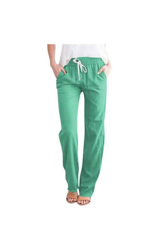 Women’s Wide Leg Sweatpants High Waisted Pants Drawstring Athletic Joggers(Mint Green,S)
