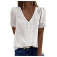 thumbnail image 1 of Gibobby Womens Blouses and Tops Dressy Womens Casual Scoop Neck Loose Top Short Sleeve Chiffon Blouse Shirt Tops Stylish, 1 of 5