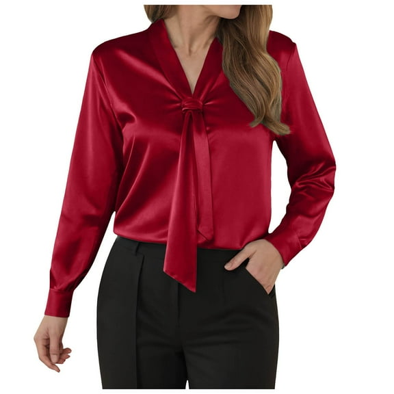Gibobby Womens Color Block Button Up Shirts Long Sleeve Oversized Boyfriend Blouses Tops(Red,L)