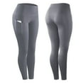thumbnail image 1 of Gibobby Womens Yoga Running Leggings with Pocket Tummy Control High Waist (Light Gray,M), 1 of 5