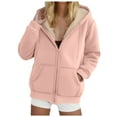 thumbnail image 1 of Gibobby Womens Zip Up Y2K Hoodies Long Sleeve Fall Oversized Casual Drawstring Drop Shoulder Sweatshirts Jacket with Pocket(S,Pink), 1 of 5
