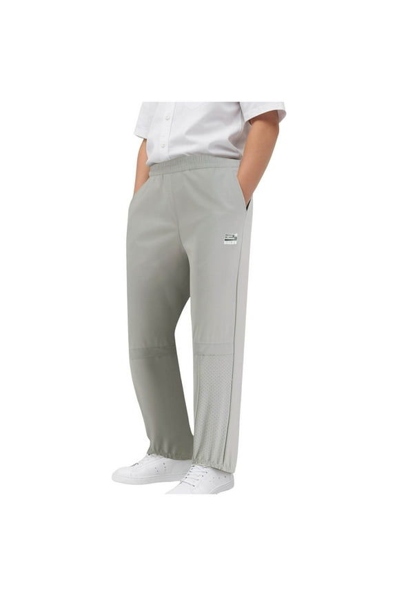 Youth Boys Joggers Pants Kids Tapered Leg Sweatpants Athletic Running Sports Track Active Pants Pockets(Grey,15-16 Years)