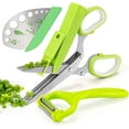 thumbnail image 1 of Gibot Herb Scissors with Leaf Stripper, Stainless Steel 5-Blade Shears for Chopping Chives, Vegetables, Salad, 1 of 7