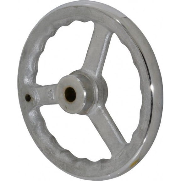 Gibraltar 8" Handwheel, 3 Spoke 1.8" Hub, Chrome Plated Cast Iron