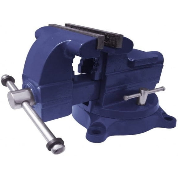 Gibraltar 8" Jaw Width x 7-1/2" Jaw Opening Capacity, 4-1/2" Throat Depth, Bench & Pipe Combination Vise 1/8 to 3" Pipe Capacity, Swivel Base, Bolt Down Attachment, Ductile Iron