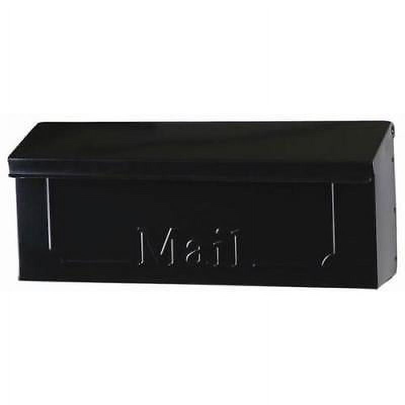 Gibraltar Black Horizontal WallMount Galvanized Steel Mailbox