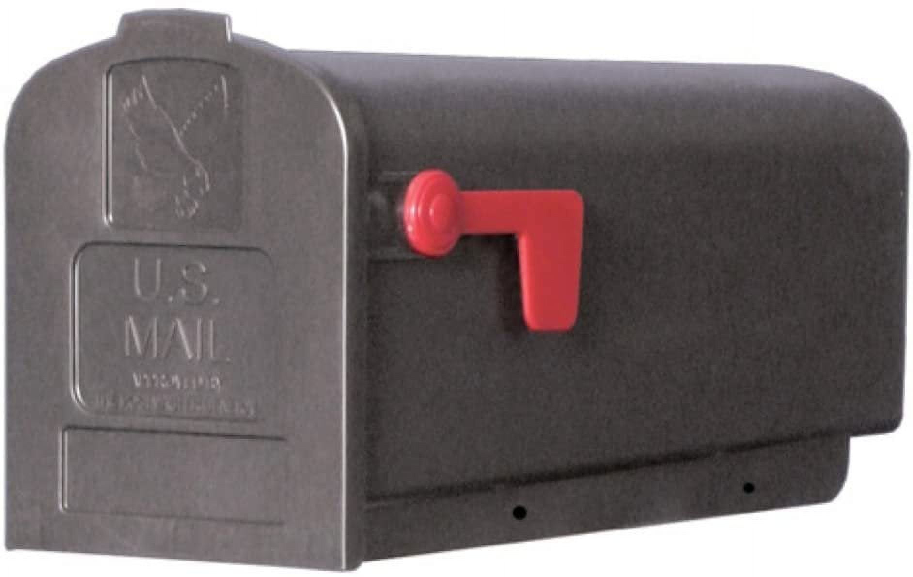 Gibraltar Deluxe Polybox Plastic Post Mounted Black Mailbox 9-9/16 in. H x 7-7/8 in. W x 19-3/8 in. L