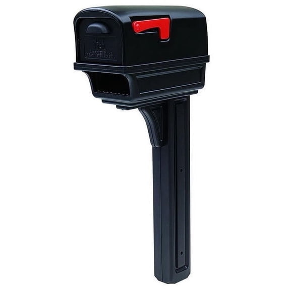 Gibraltar GGC1B0000 Gentry All-in-One Plastic Mailbox & Post Combo, Black