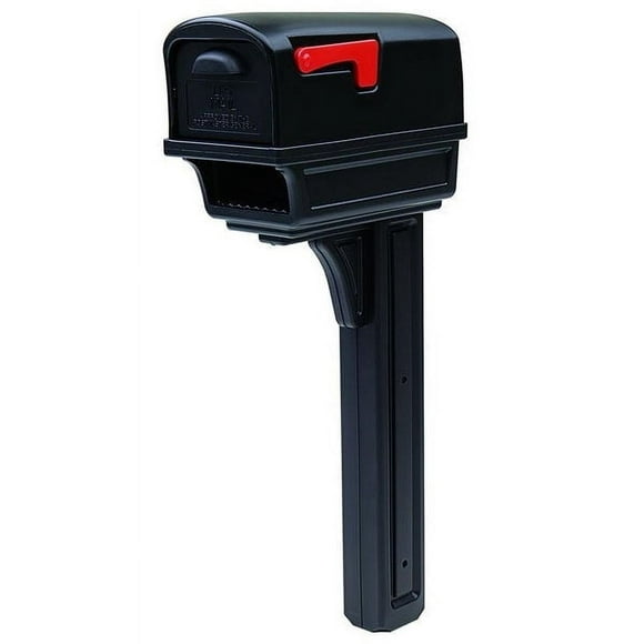 Gibraltar GGC1B0000 Gentry All-in-One Plastic Mailbox & Post Combo, Black
