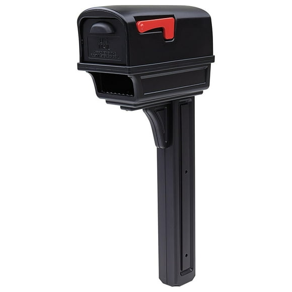 Gibraltar Ggc1b0000 Gentry All-in-one Plastic Mailbox & Post Combo, Black