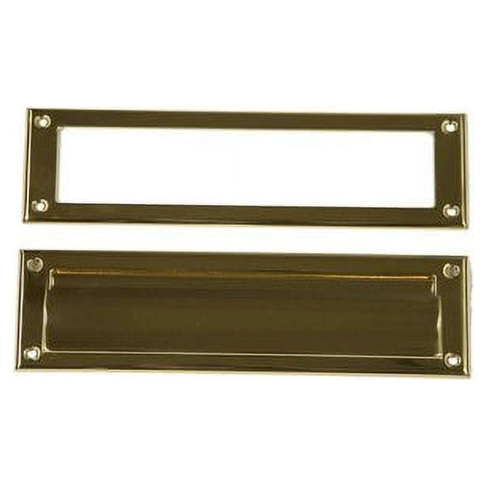11.5" Wide Brass Steel Mail Slot with Spring-Loaded Front Plate