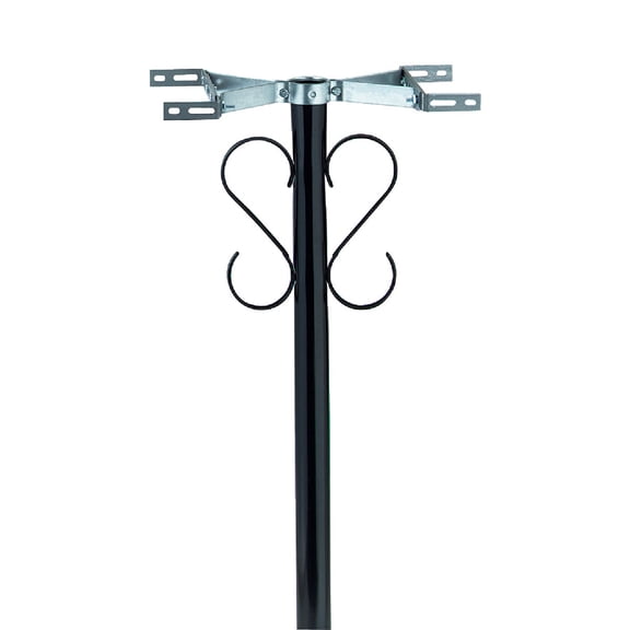 Gibraltar Mailboxes 56-1/2 in. H x 5-7/16 in. W x 8-1/4 in. D Powder Coated Black Steel Mailbox Post