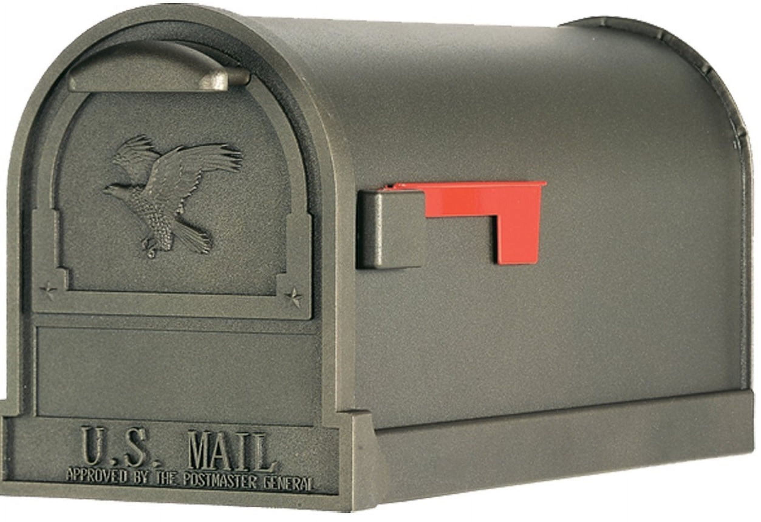 Bronze Steel Post-Mount Mailbox with Embossed Eagle