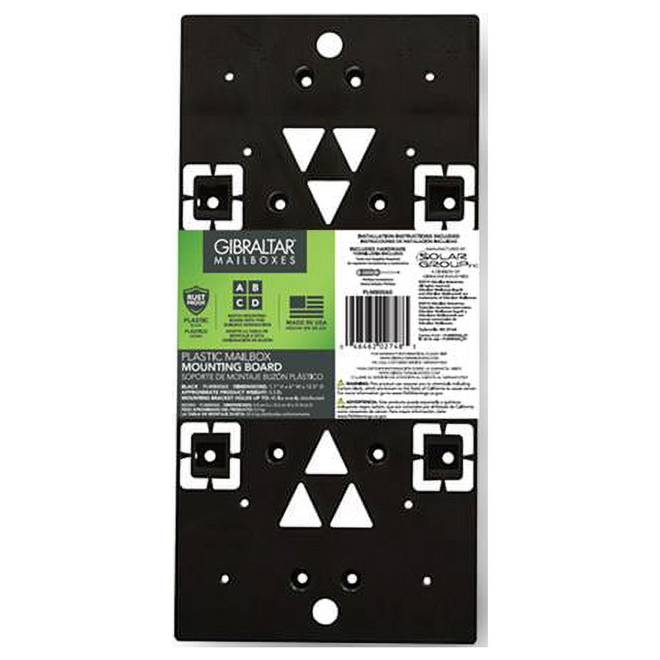 Gibraltar Mailboxes Black Plastic Mailbox Mounting Board .090 Ga. 131/
