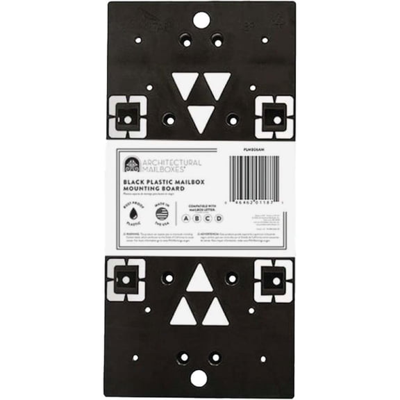 Gibraltar Mailboxes Black Plastic Mailbox Mounting Board