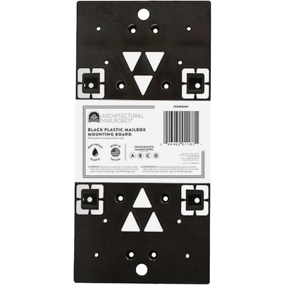 Gibraltar Mailboxes Black Plastic Mailbox Mounting Board