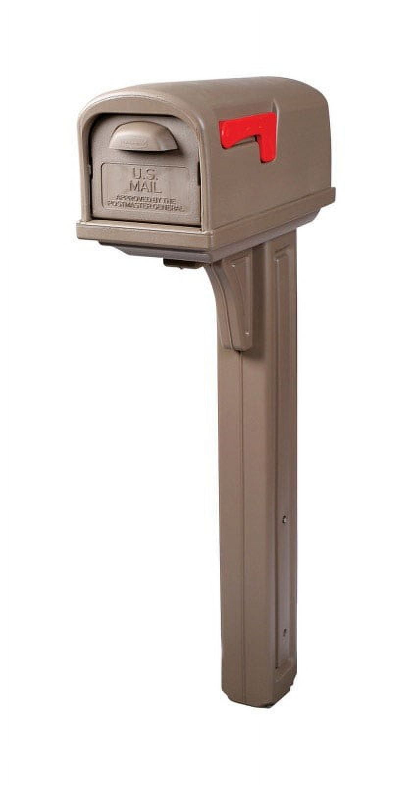 Gibraltar Mailboxes Classic Standard Plastic Mocha Post Mount Mailbox with Post Gibraltar Mailboxes Classic Standard Plastic Mocha Post Mount Mailbox with Post