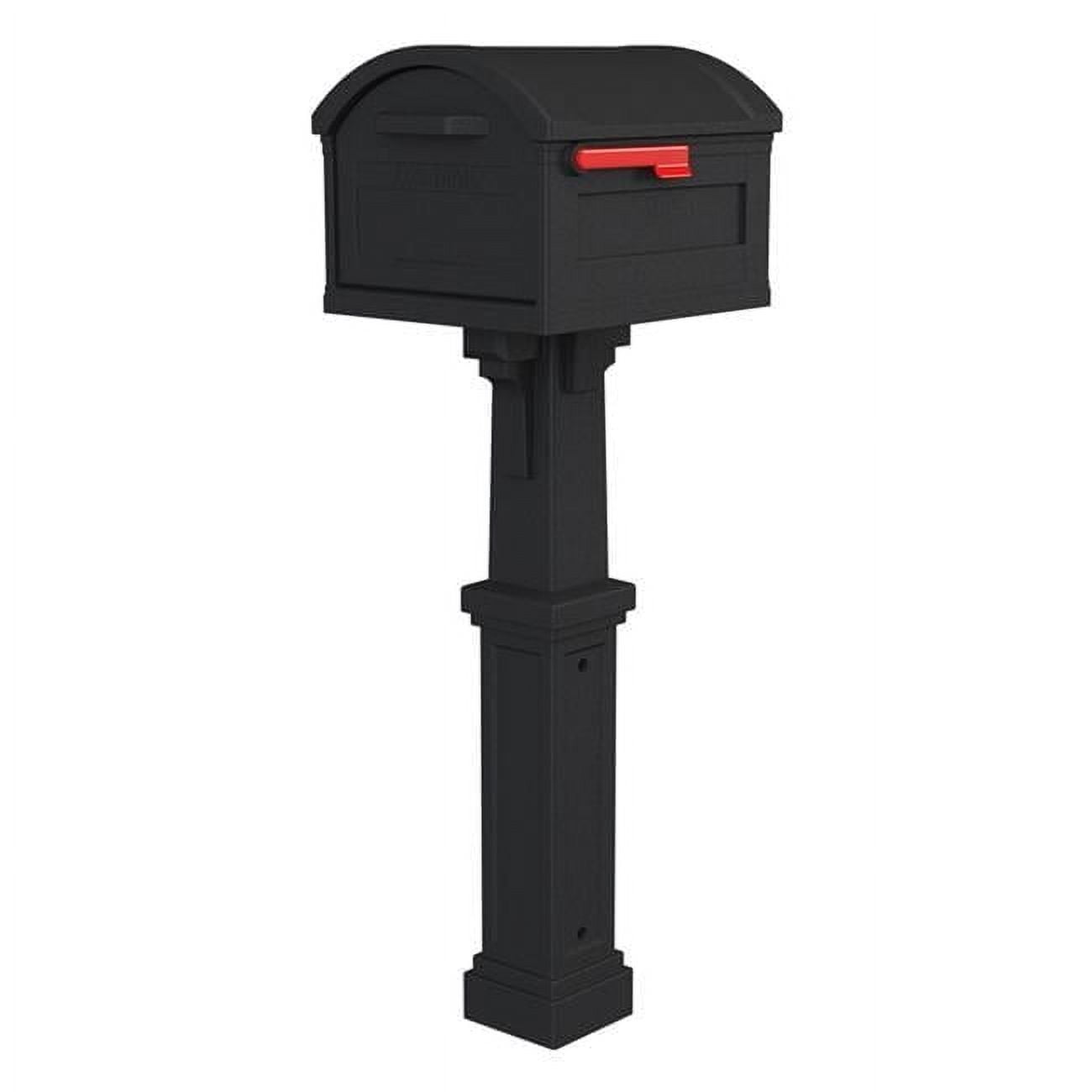 Grand Haven Extra Large Black Plastic Post Mount Mailbox