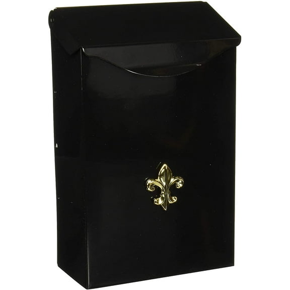 Gibraltar Mailboxes Classic Small Capacity Galvanized Steel Black, Wall-Mount Mailbox, BW110000