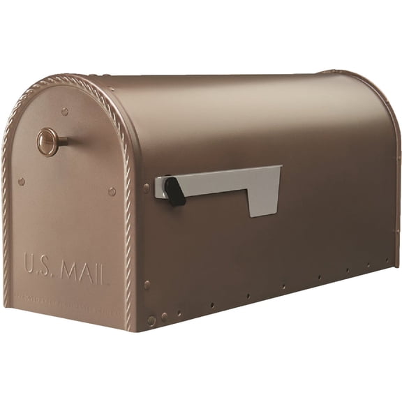 Gibraltar Mailboxes Edwards Large Capacity Galvanized Steel Venetian Bronze, Post-Mount Mailbox, EM160VB0