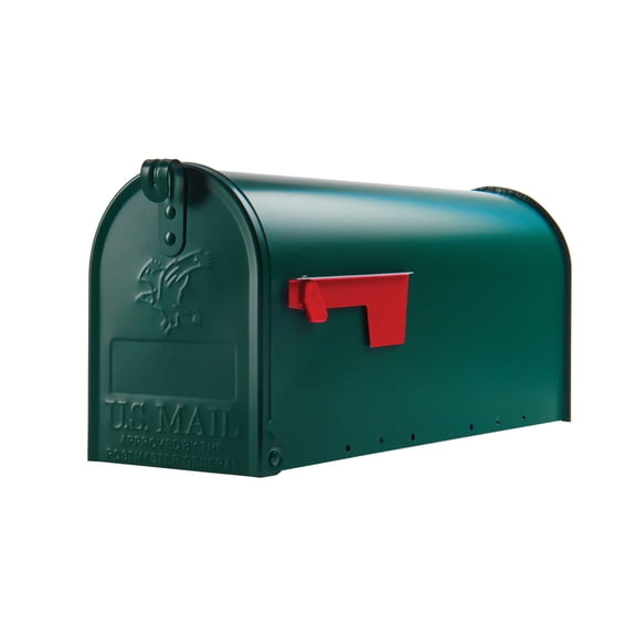 Gibraltar Elite T1 Green Steel Rural Post Mount Mailbox E1100GAM