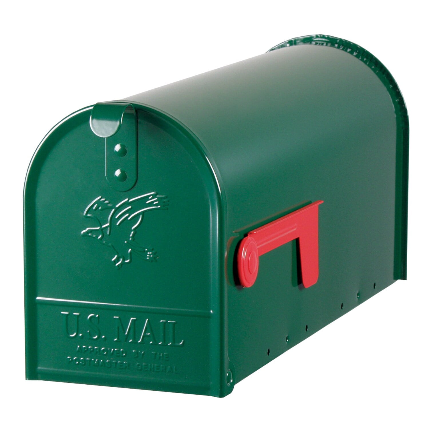 Green Powder-Coated Steel Medium Post-Mount Mailbox