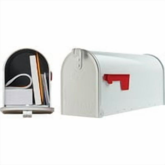 Gibraltar Mailboxes Elite Galvanized Steel Post Mount Mailbox White Rust Resistant