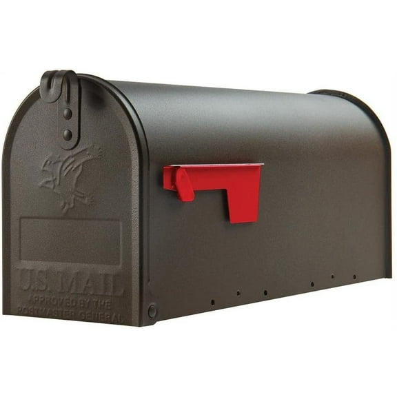 Gibraltar Mailboxes Elite Galvanized Steel Post Mounted Venetian Bronze Mailbox 8-3/4 in. H x 6-7/8 in. W x 20 in. L