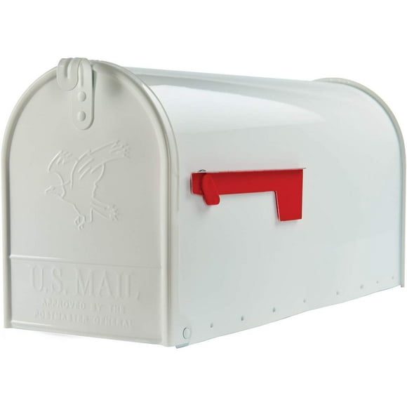 Gibraltar Mailboxes Elite Large Capacity Galvanized Steel White, Post-Mount Mailbox, E1600W00
