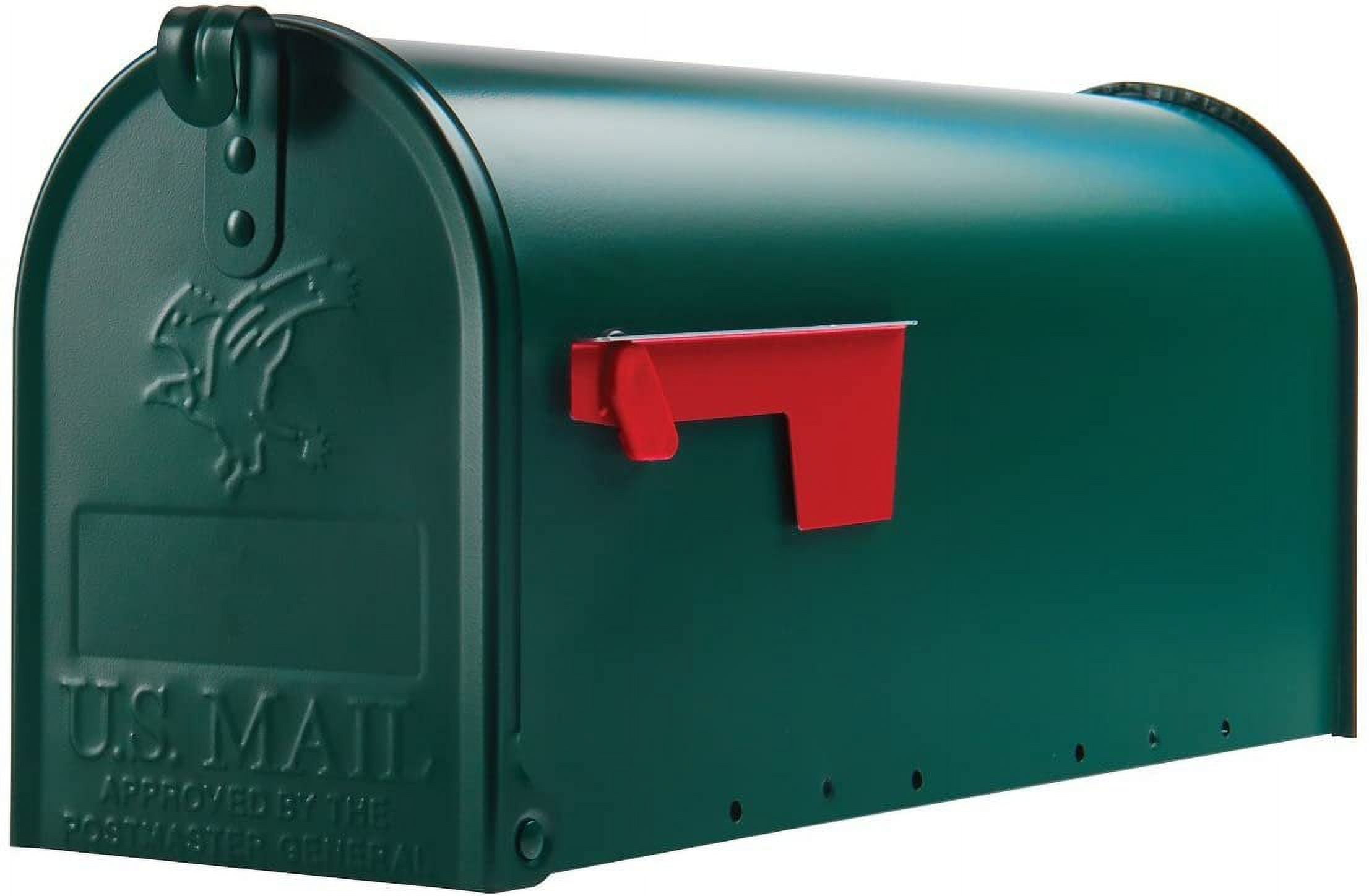 Gibraltar Mailboxes Elite Post-Mount Mailbox - Galvanized Steel, Rust Resistant - Green — Home & Garage Storage, Stackable Design