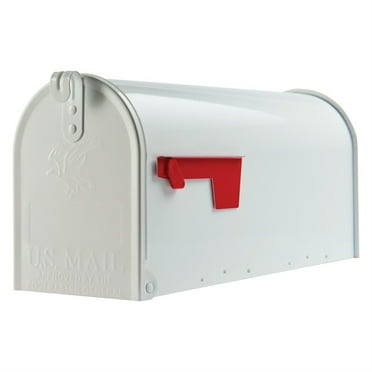 Gibraltar Mailboxes Elite Medium, Steel, Post Mount Mailbox, White, E1100W00