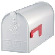 Gibraltar Mailboxes Elite Medium, Steel, Post Mount Mailbox, White, E1100W00