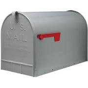 Gibraltar Mailboxes Extra Large Gray Galvanized Steel Post Mounted Mailbox, Rust Resistant