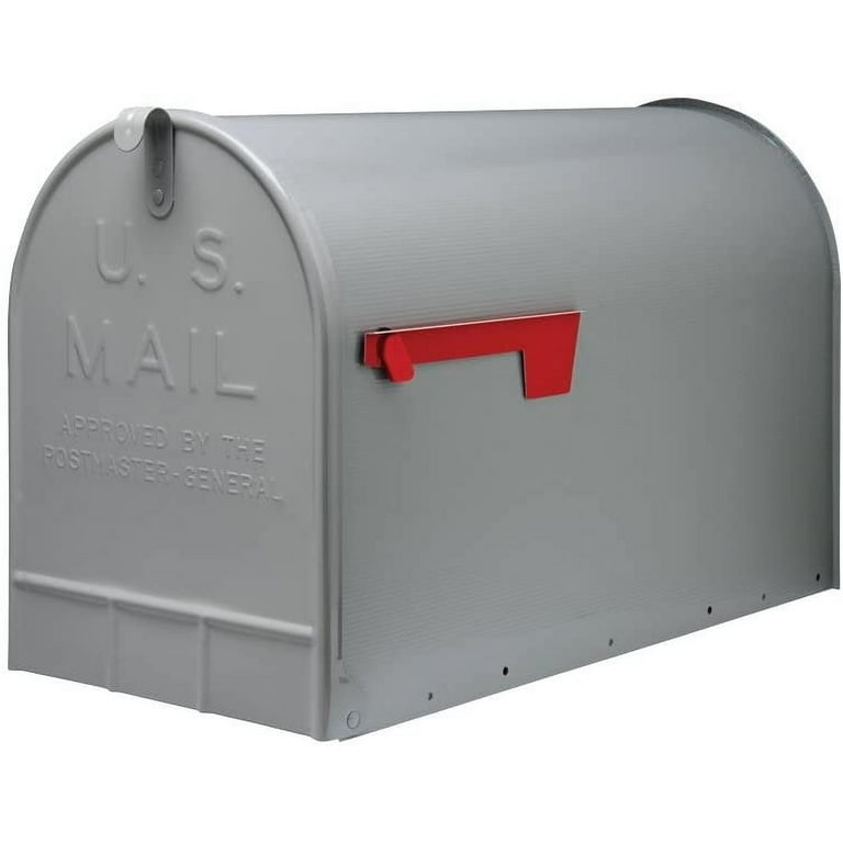 Gibraltar Mailboxes Stanley Extra Large Metal Gray Post Mount Mailbox Gibraltar Mailboxes Stanley Extra Large Metal Gray Post Mount Mailbox