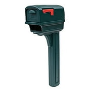 Gibraltar Mailboxes Gentry All-in-One, Large, Plastic, Mailbox and Post Combo, Green, GGC1G0000