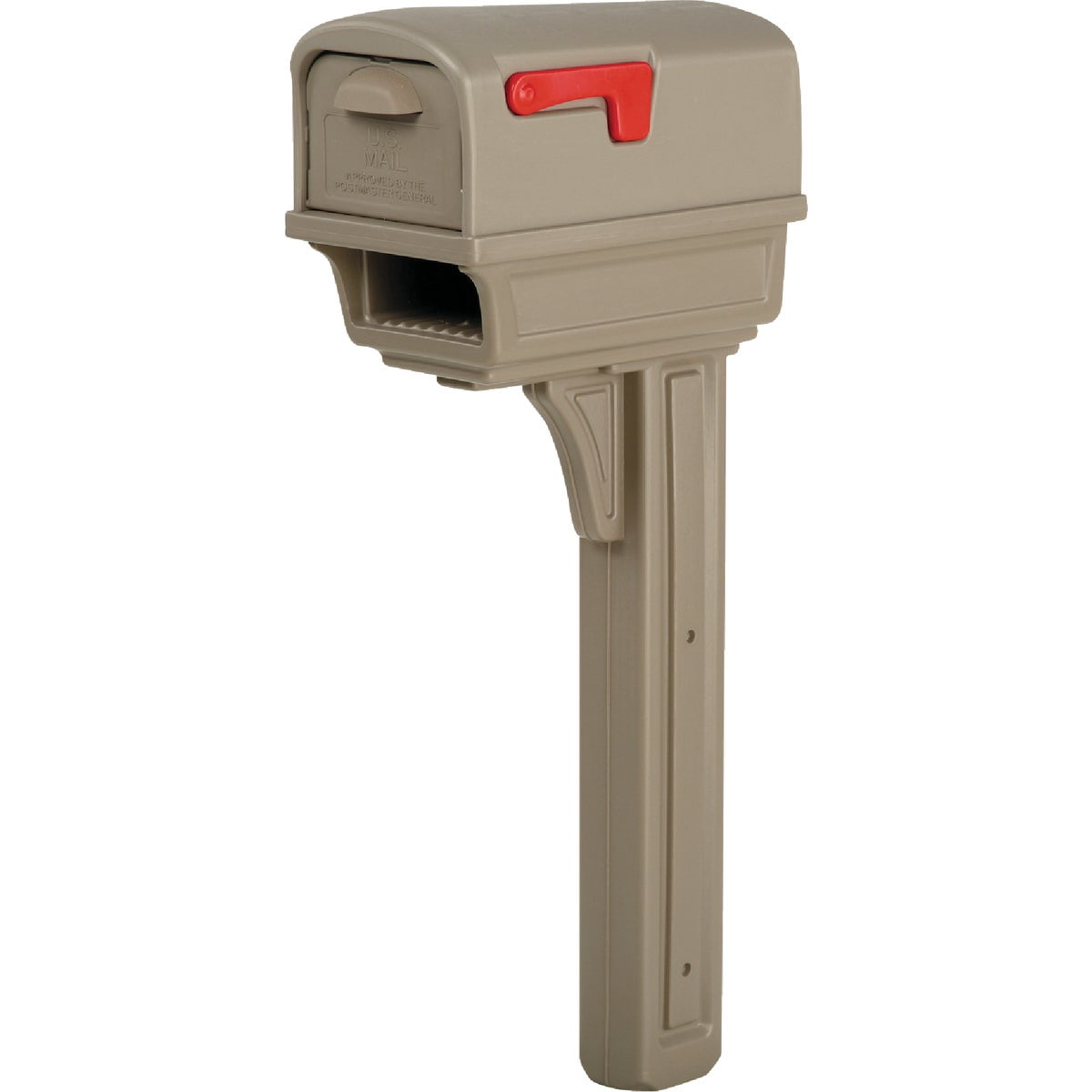 Architectural Mailboxes 5465745 Gentry T3 Plastic Post Mount Mocha Mailbox