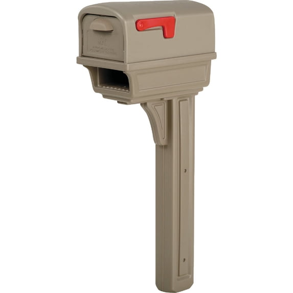 Architectural Mailboxes 5465745 Gentry T3 Plastic Post Mount Mocha Mailbox