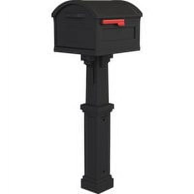 Grand Haven Extra Large Black Plastic Post Mount Mailbox