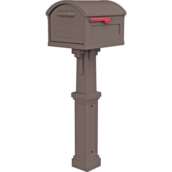 Gibraltar Mailboxes Grand Haven Decorative Mailbox, Extra Large, Mocha, Package Slot