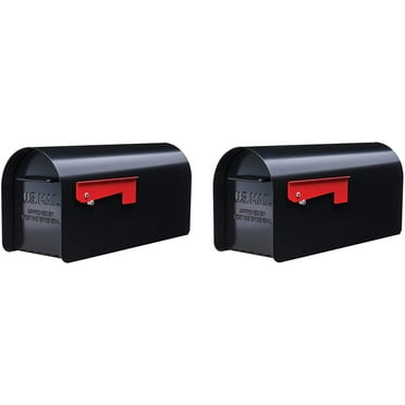 Gibraltar Mailboxes Ironside Large Capacity Galvanized Steel Black, Post-Mount Mailbox, MB801B 2-Units