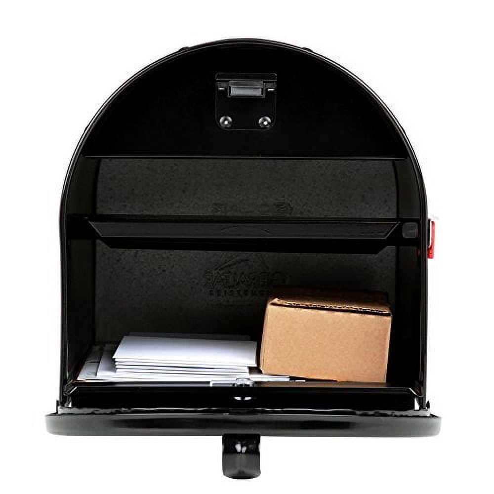 Gibraltar Mailboxes Marshall Large, Locking, Steel, Post-Mount Mailbox, Black, MLM16KB1