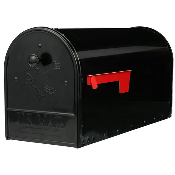 Gibraltar Mailboxes Outback Double Door, Large, Steel, Post Mount Mailbox, Black, OM160B01