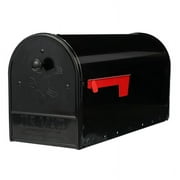 Gibraltar Mailboxes Outback Double Door, Large, Steel, Post Mount Mailbox, Black, OM160B01