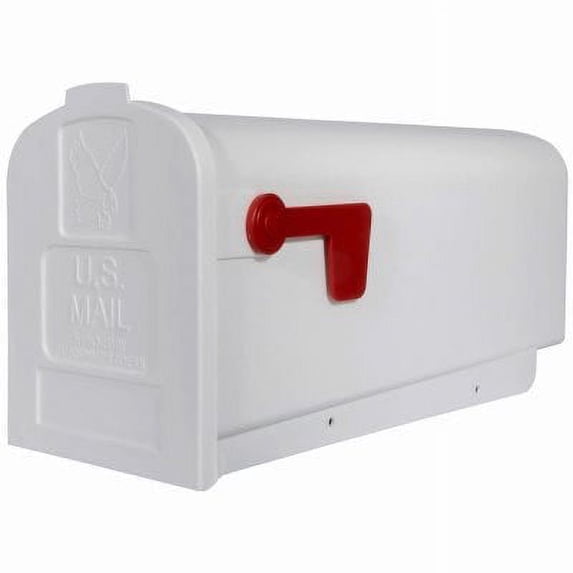 Gibraltar Mailboxes Parsons Post-Mount Mailbox, Medium, White Plastic 1 Pack