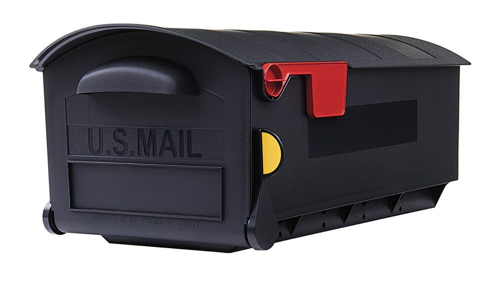 SOLAR GROUP, INC. Gibraltar Mailboxes Patriot Large Capacity Rust-Proof Plastic Black, Post-Mount Mailbox, GMB515B01