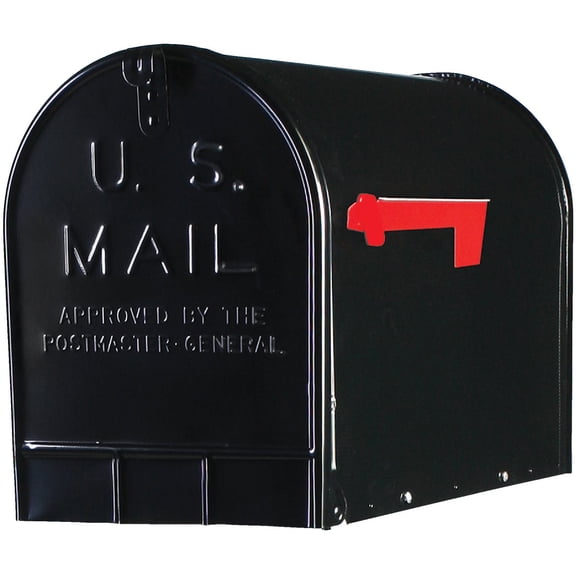 Gibraltar Mailboxes Stanley Extra-Large Capacity Galvanized Steel Black, Post-Mount Mailbox, ST200B00