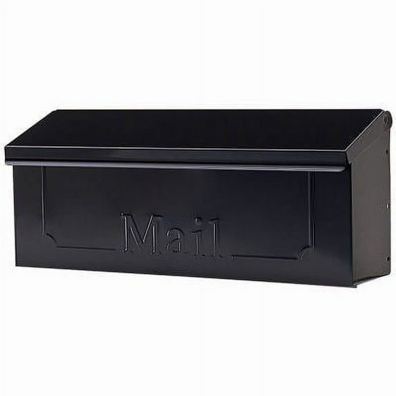 Gibraltar Mailboxes Townhouse Wall-Mount Mailbox, Small Horizontal, Black Steel 1 Pack